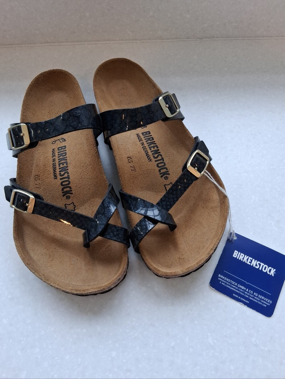 Birkenstock Black Patterned Mayari Strappy Sandals